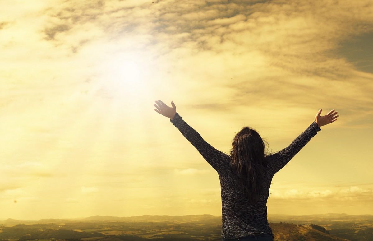 woman, nature, sky, sunlight