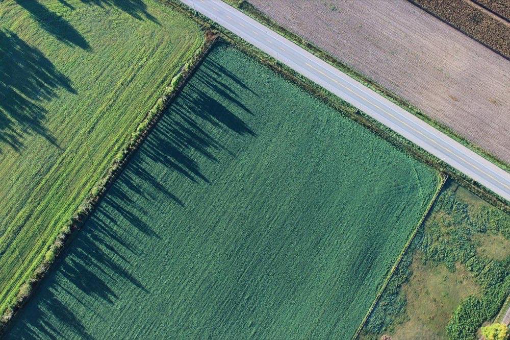 Vista cenital de un paisaje captada desde un dron