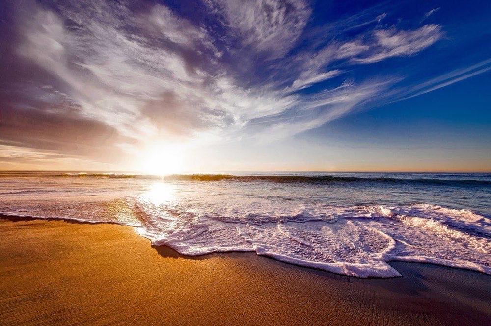 beach, sea, sunset, sun