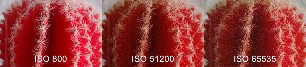 Comparativa de ruido digital a diferentes valores de ISO