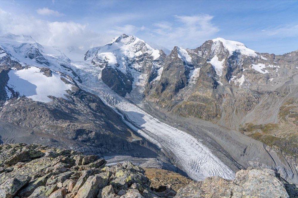 glacier, nature, morteratsch glacier, mountains