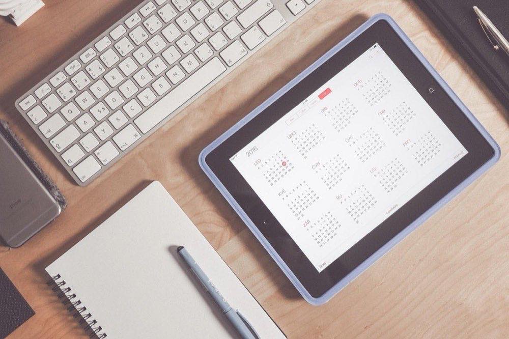 calendar, desk, ipad, tablet
