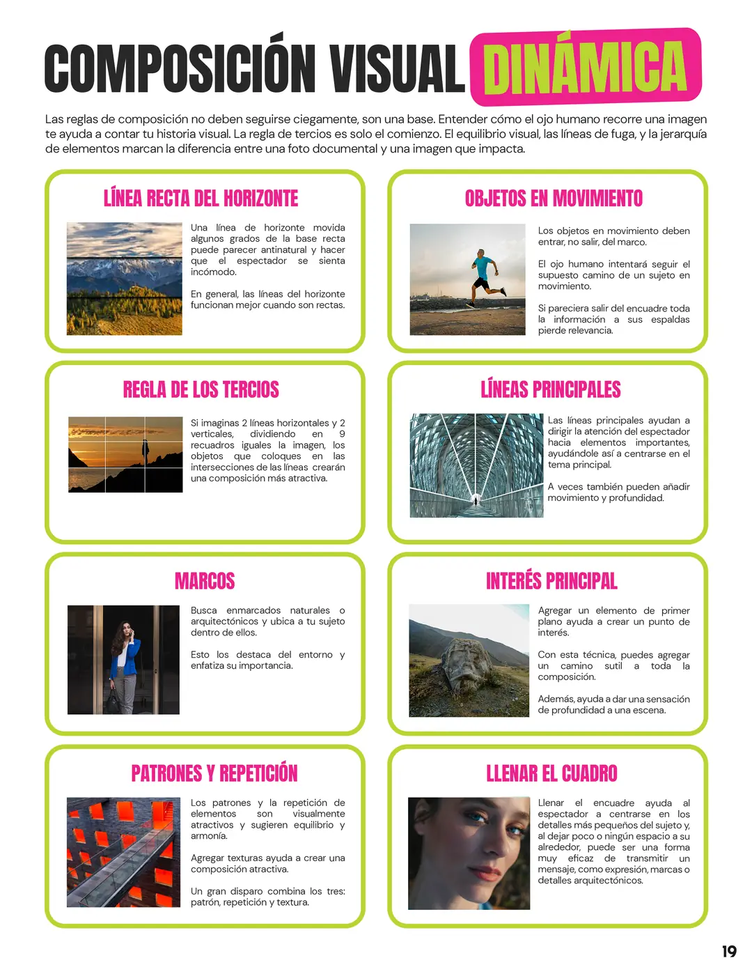 Tarjeta 10 de Enfogram: Composición visual dinámica