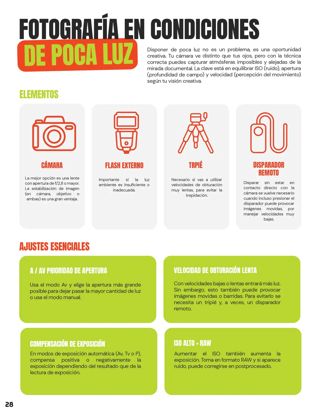 Tarjeta 15 de Enfogram: Fotografía en condiciones de poca luz