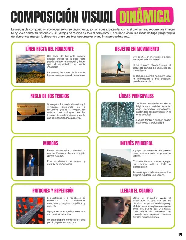 Tarjeta Enfogram: Composición visual dinámica
