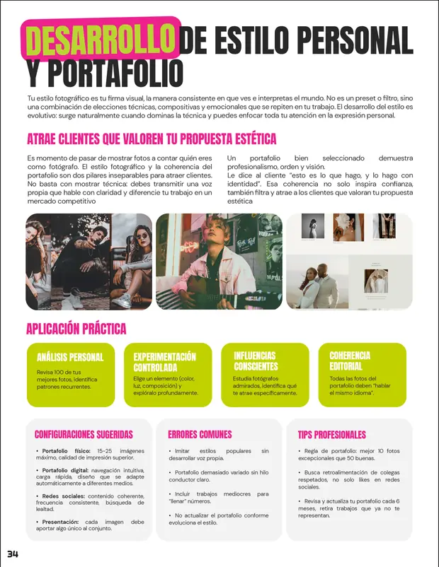 Tarjeta 18 de Enfogram: Desarrollo de estilo personal y portafolio